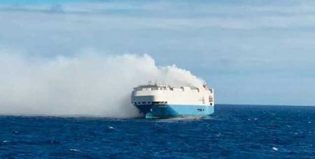 A Ship With Exclusive Porsche And Bugatti On Board Caught Fire In The Atlantic